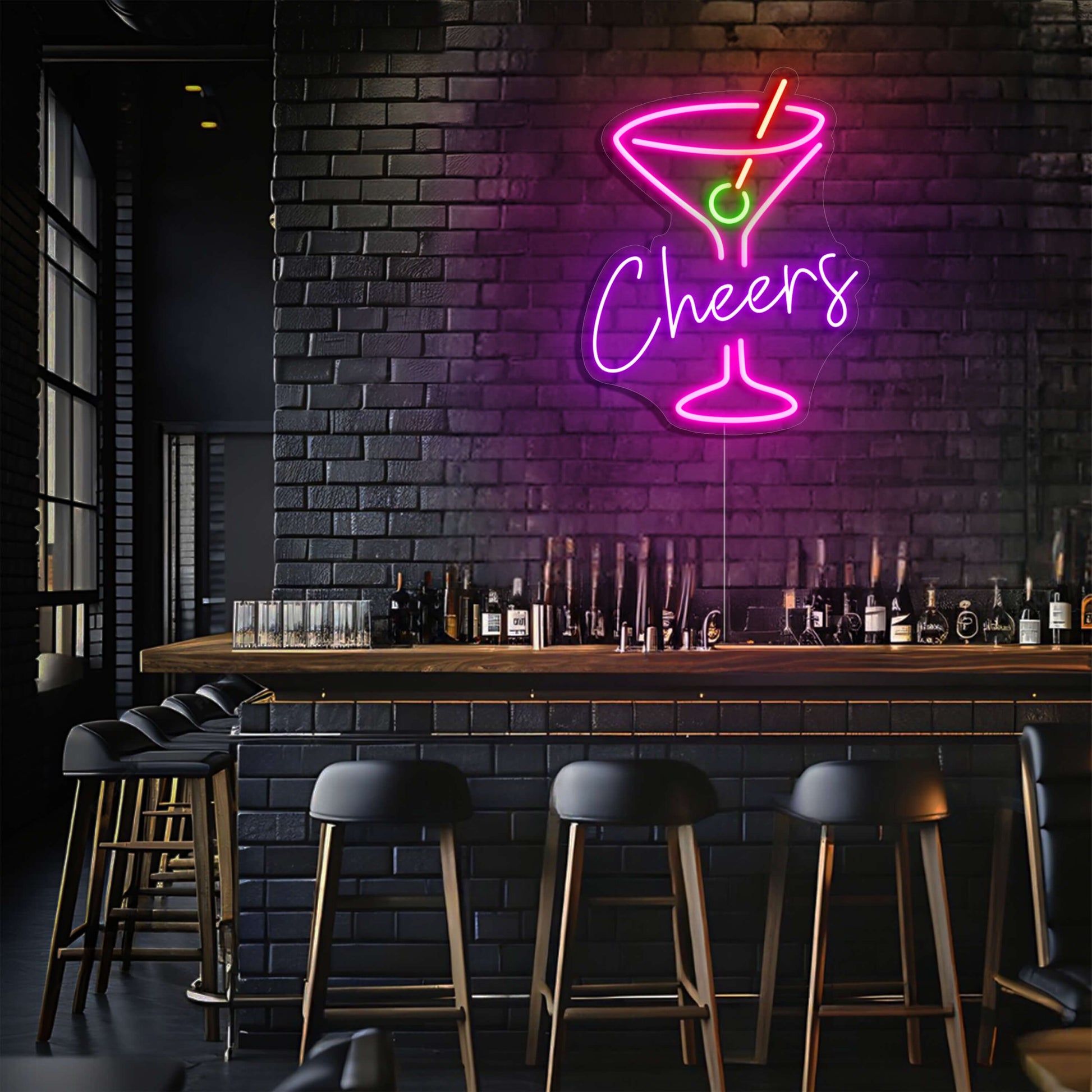 Cheers Martini LED Neon Sign